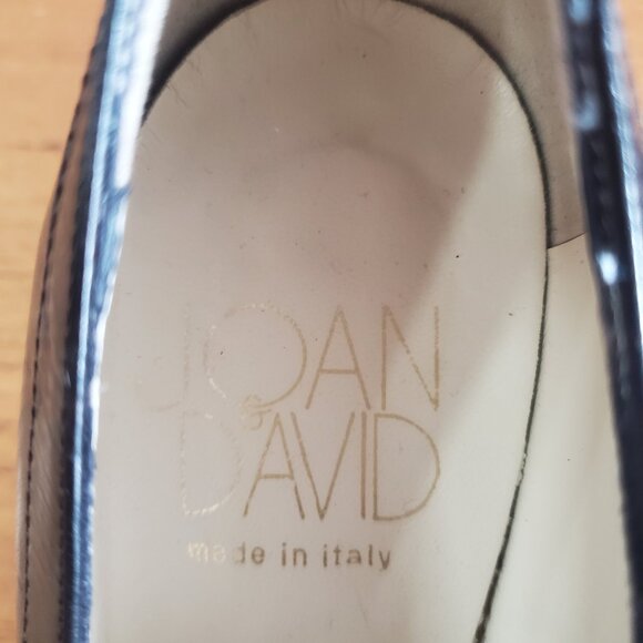 Joan & David W 7.5 Italy handmade Burgundy Croc Leather Heeled Penny loafer A213 - Picture 5 of 12